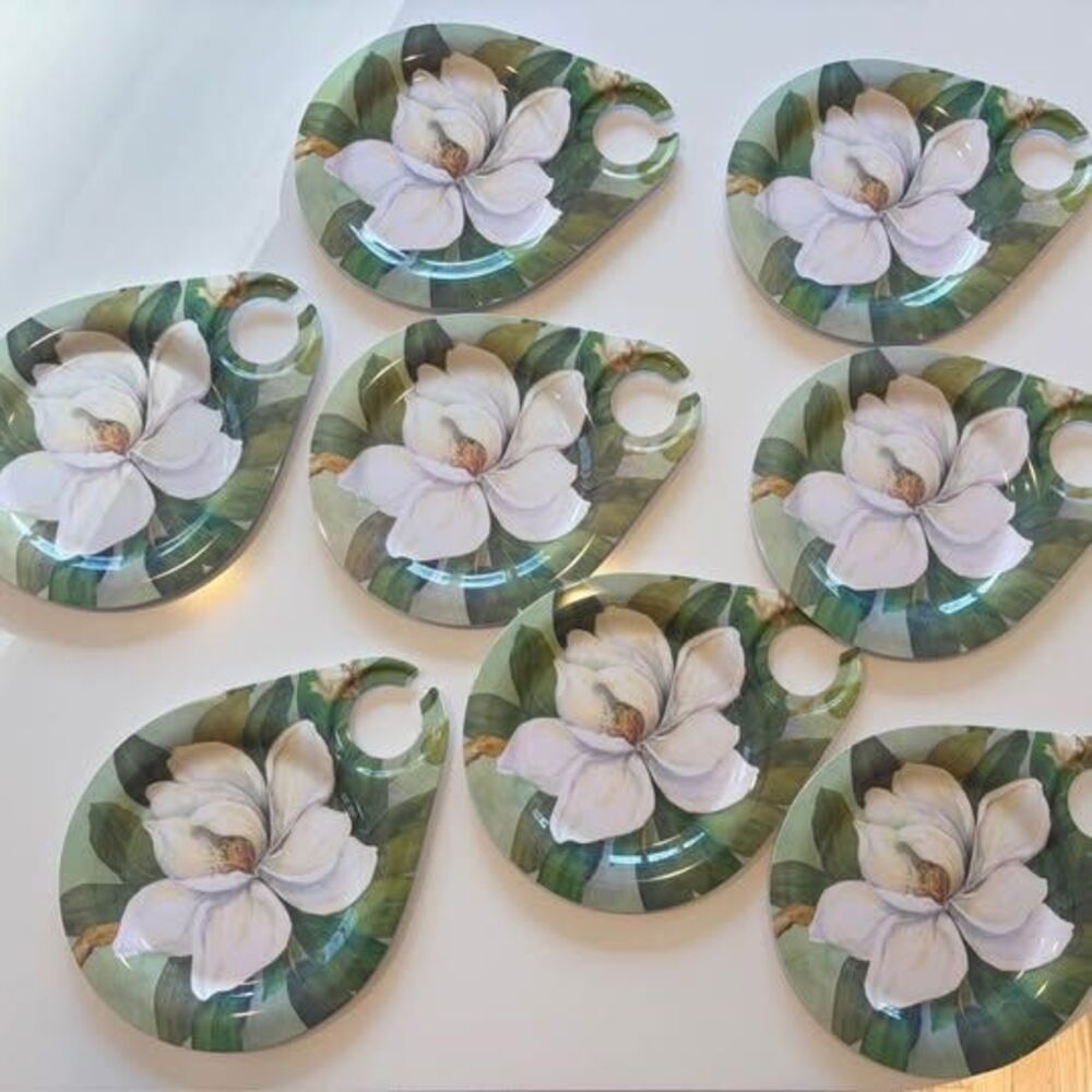 Keller-Charles Philadelphia Melamine Set of 8 Appetizer Wine Holder Plates